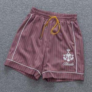 Rhude Jacquard Check Embroidered Logo Shorts Pink